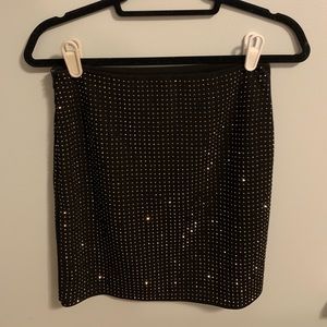 Black sequin mini skirt